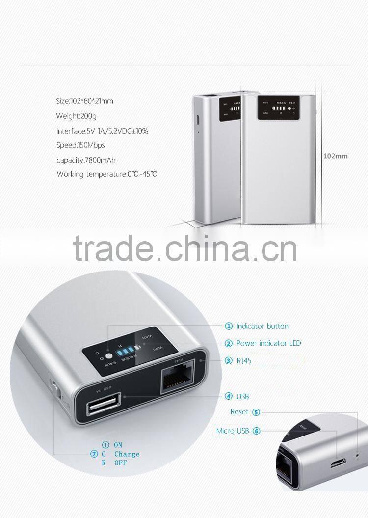 7800mah 3G WiFi router with power bank