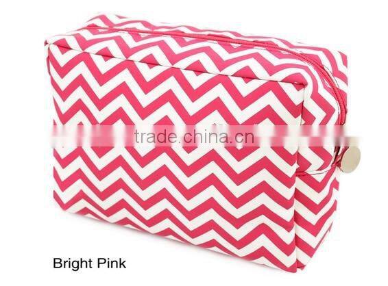 korean fashion cheap red white striped canvas makeup bags