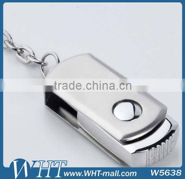 360 Degree Rotating Stainless USB Flash Drive Memory Stick Metal USB Disk