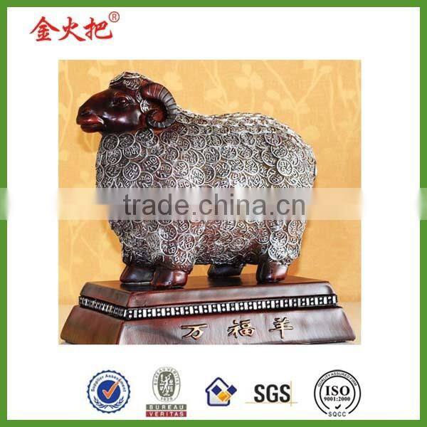 Chinese resin sheep design craft, home decor,mascot for wealth and luck