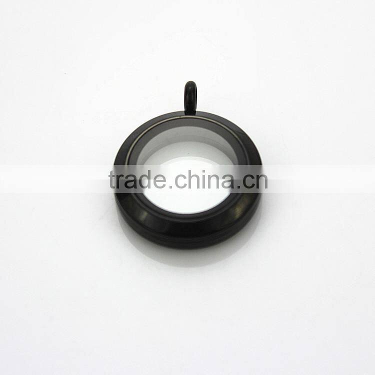 Beautiful 316L Stainless Steel Screw Rainbow Colors Plain 25mm Floating Glass Lockets Pendant