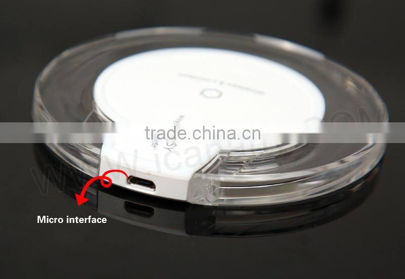 crystal qi wireless charger for mobile phone