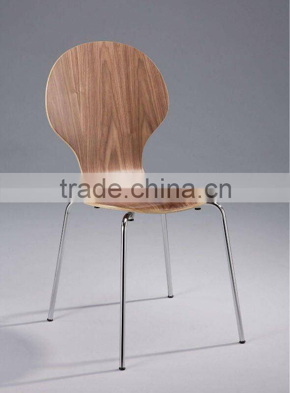 Walnut Veneer Stackable Bentwood Chair
