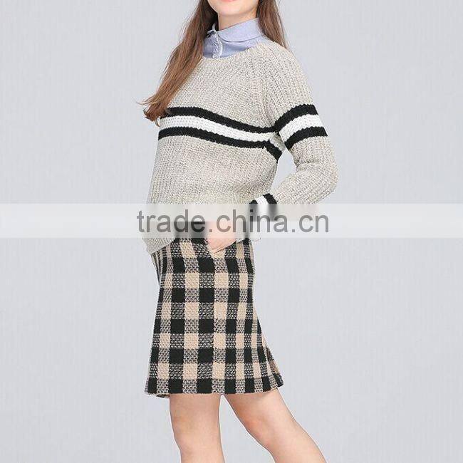 OEM Service Computer Knitted Pullover Adults Autumn Winter Varsity Sweater Women