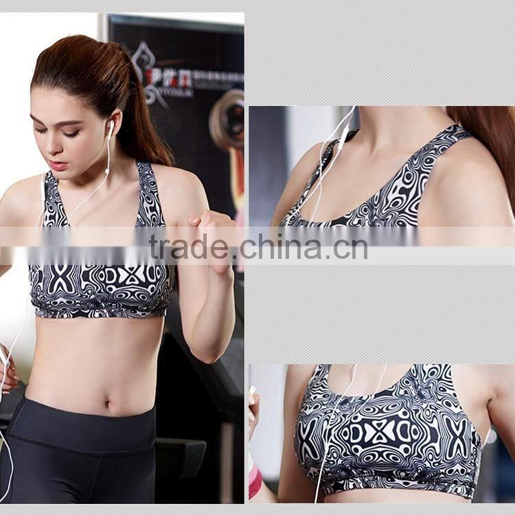 new fashion sport bra quick-drying bra active wear custom sport bra elastic band yoga bra plain sport halterneck bra