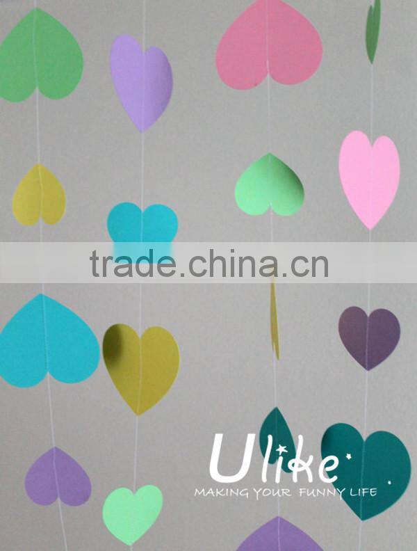 2014 hot selling party paper jointed banner garland triangle shaped cheap paper banners for christmas hanging decorate