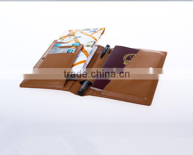 OEM vintage brown genuine leather mens money clip credit card holder