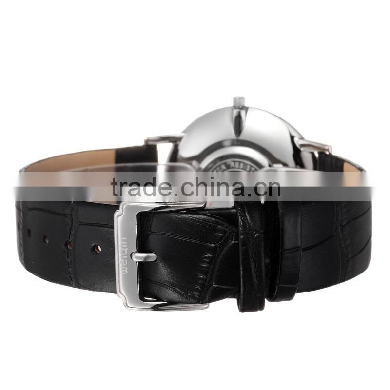 Brand Watch Men W.R. 3ATM Sapphire Glass 4.6mm Thick SS Case Genuine Leather Strap