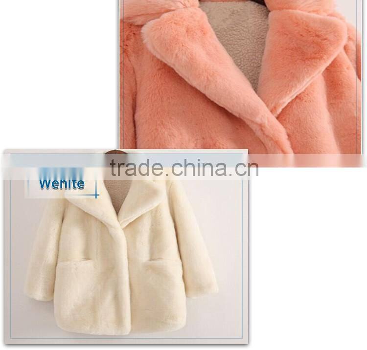 2016 children winter lovely girls faux fur winter overcoat