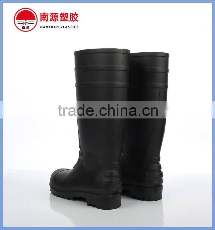 Whole black steel toe PVC safety gumboots