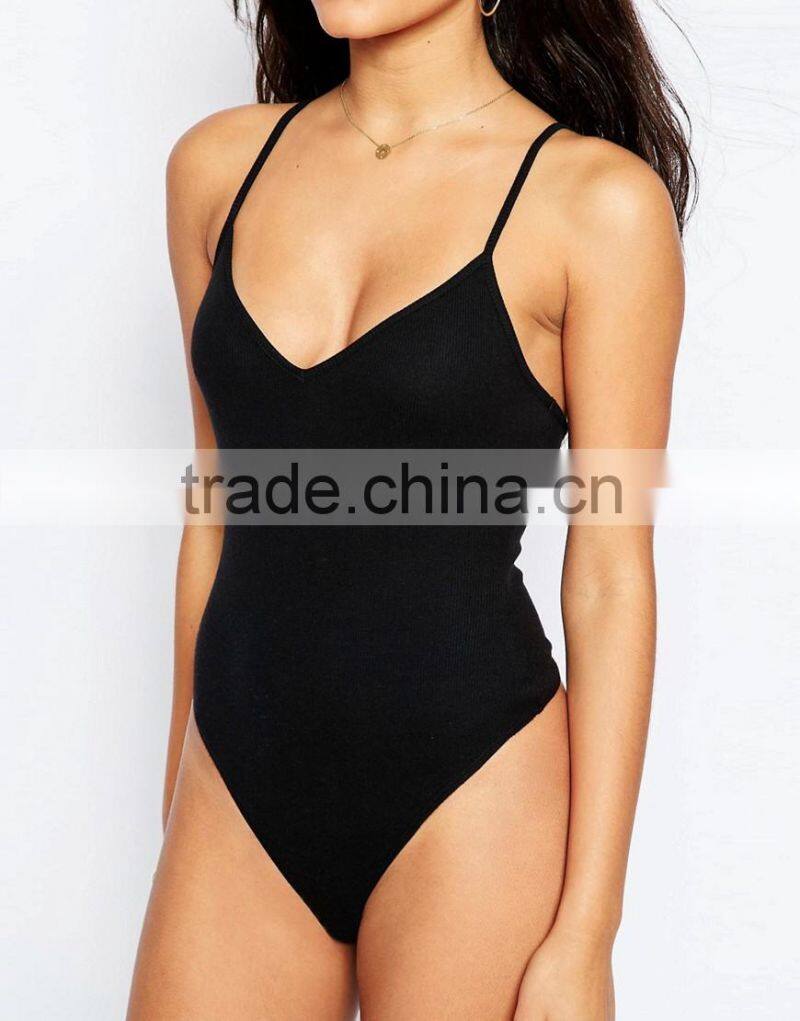 Alibaba hot new women clothes designs spaghetti strap women tight bodysuit