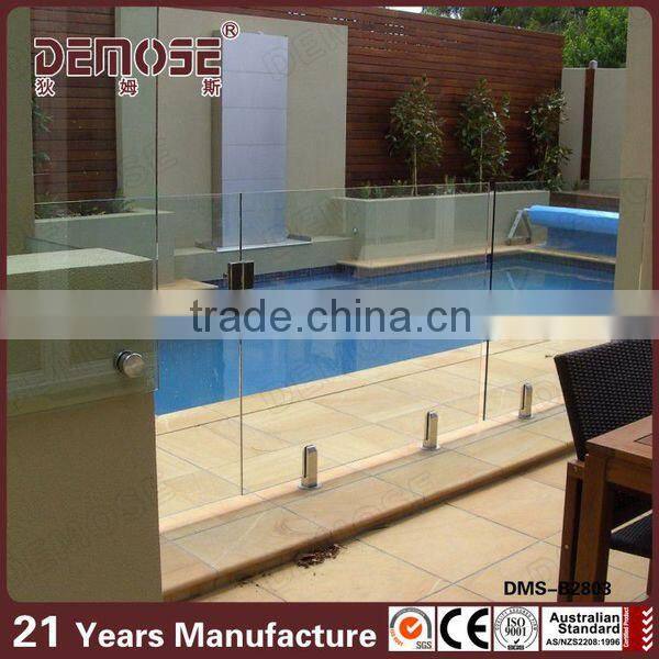 aluminum frameless glass railing pool fence