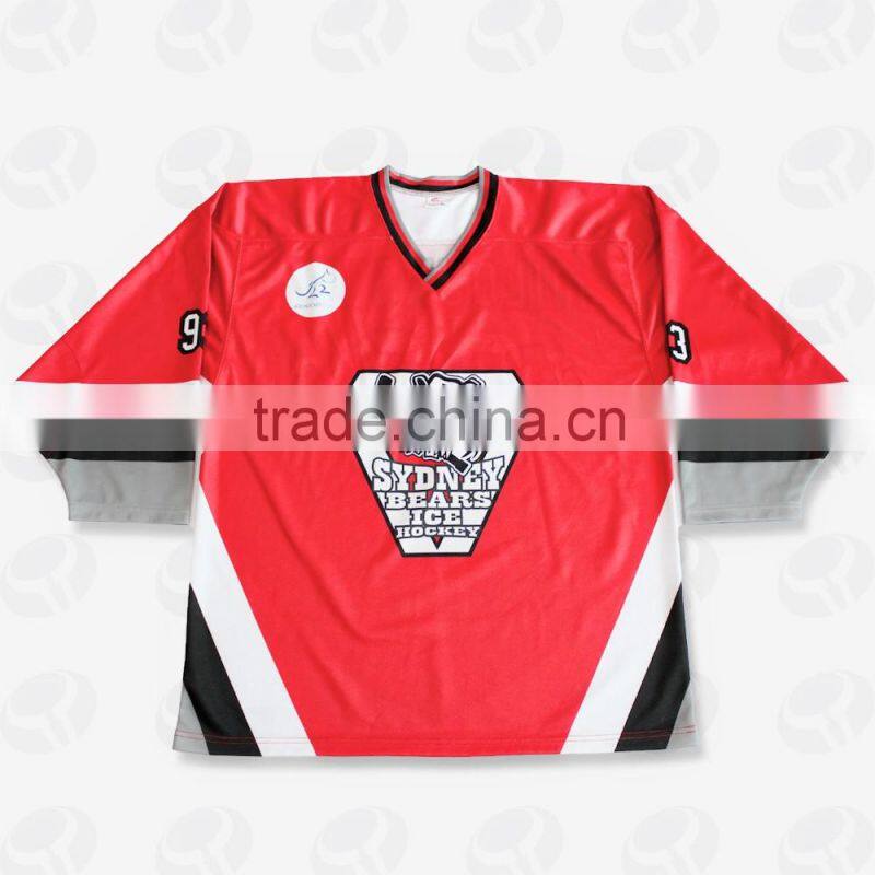 International mens custom made sublimated ice goalie korea hockey jersey