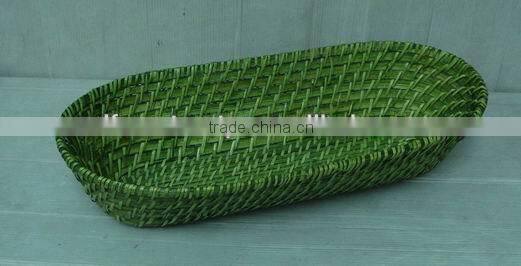 Handicraft product white bamboo tray