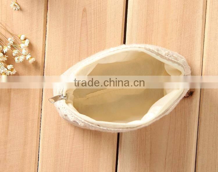 Wholesale newest high quality ramie cotton fabric and linen cosmetic bag GW786