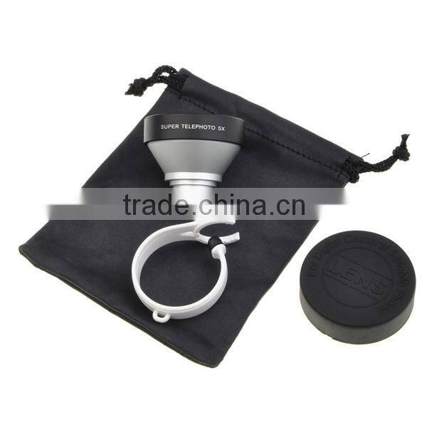 Universal clip 5X Fixed focus super telephoto lens for most cellphone