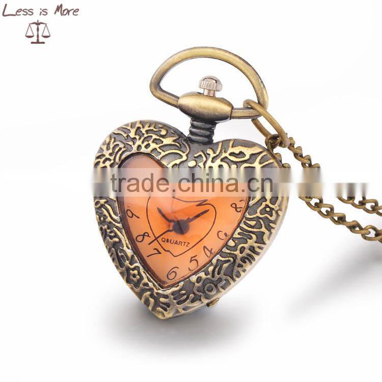 heart shape pocket watch necklace antique heart pendant