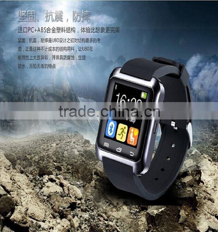 New arrival Touch Screen China Smart Watch Phone Hot wholesale with Pedometer Waterproof Bluetooth U80