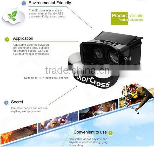 Upgrade ColorCross II Professional Magnet Edition Virtual Reality Glasses 3D glasses for 3D movie video games