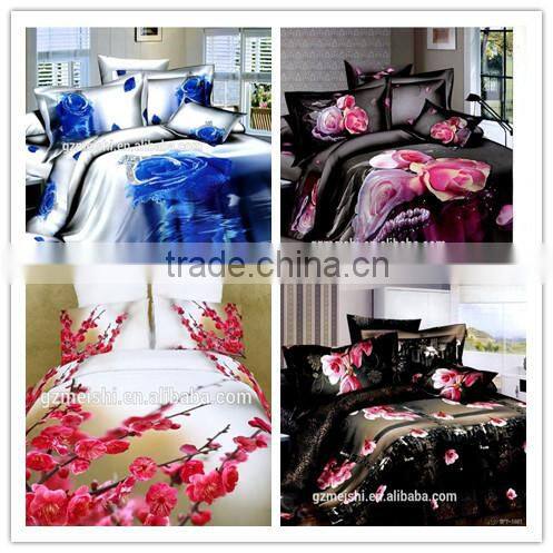 Hot Selling cotton king size Home Designs blue 3D printed bedding sets