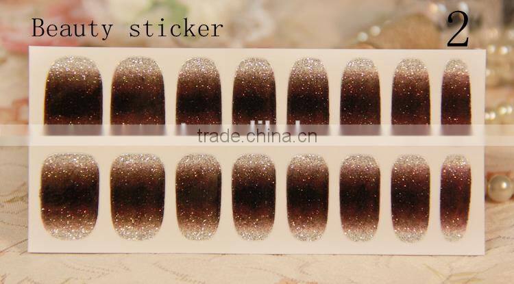 Glitter nail sticker spring nail stickers colourful nail sticker