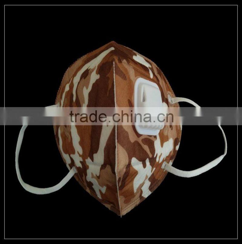 Spunlace nonwoven C shaped protective face mask with valve