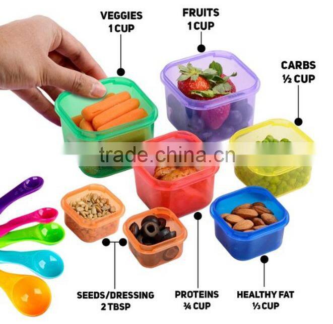 21 Day Fix BPA Free 7 Pieces Portion Control Containers set,Leak Proof Portion Control Container Set With Guide