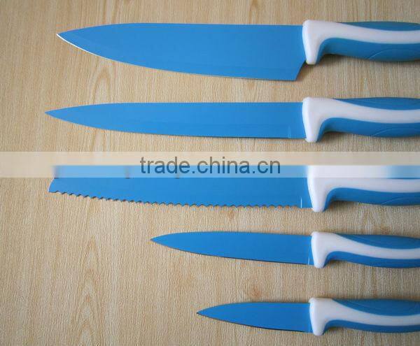 Stainless steel colorful cooking knife set