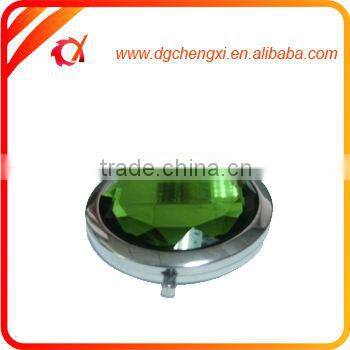 Purple Round Mini Leather Maked Up Pocket Mirror