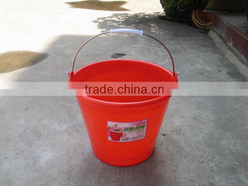 plastic bucket wide mouth PE with metal handle good quality