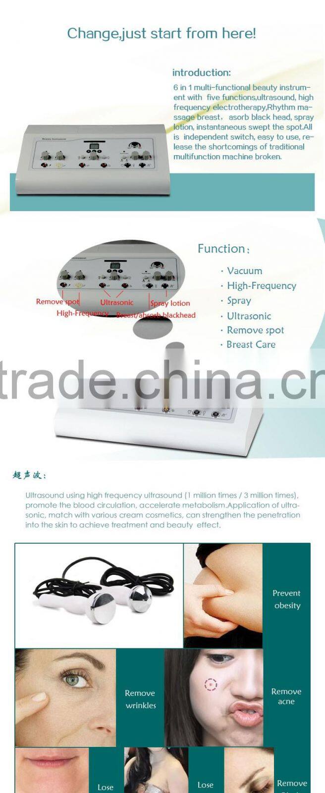 Multi-Function Beauty Machine Instrument 6 in 1 Weight Loss