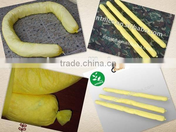 high quality hazchem absorbent sock 7.6cm*120cm made of polypropylene absorbent material