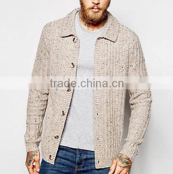 new design Men's fashion shawl collar button cardigan sweater