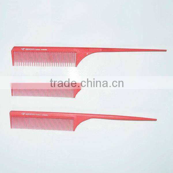 carbon plastic flat hair cutting comb red new