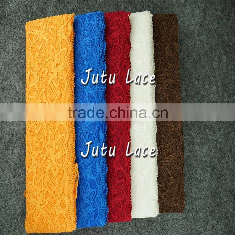 Hot-selling 8cm width lace elastic hair bands -stretchy elastic trim -decorative lace trim