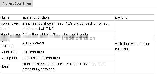 TM-1036 stainless steel shower head bath Rainfall chrome shower column set