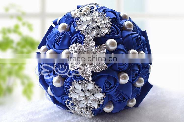 Wholesale Polyester Handmade DIY Satin Ribbon Flowers for Wedding Bridal Hand Bouquet Corsag Garment Accessories