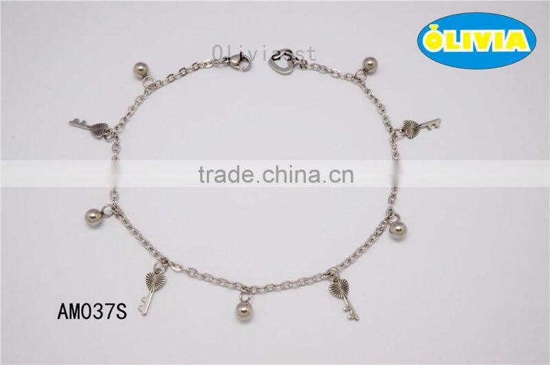 Olivia 2016 New Fashion Stainless Steel Jewerlry Simple Leaves design anklets for women
