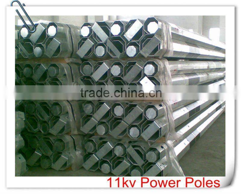 Hot dip galvanized power pole 35kv,69kv,161kv,132kv