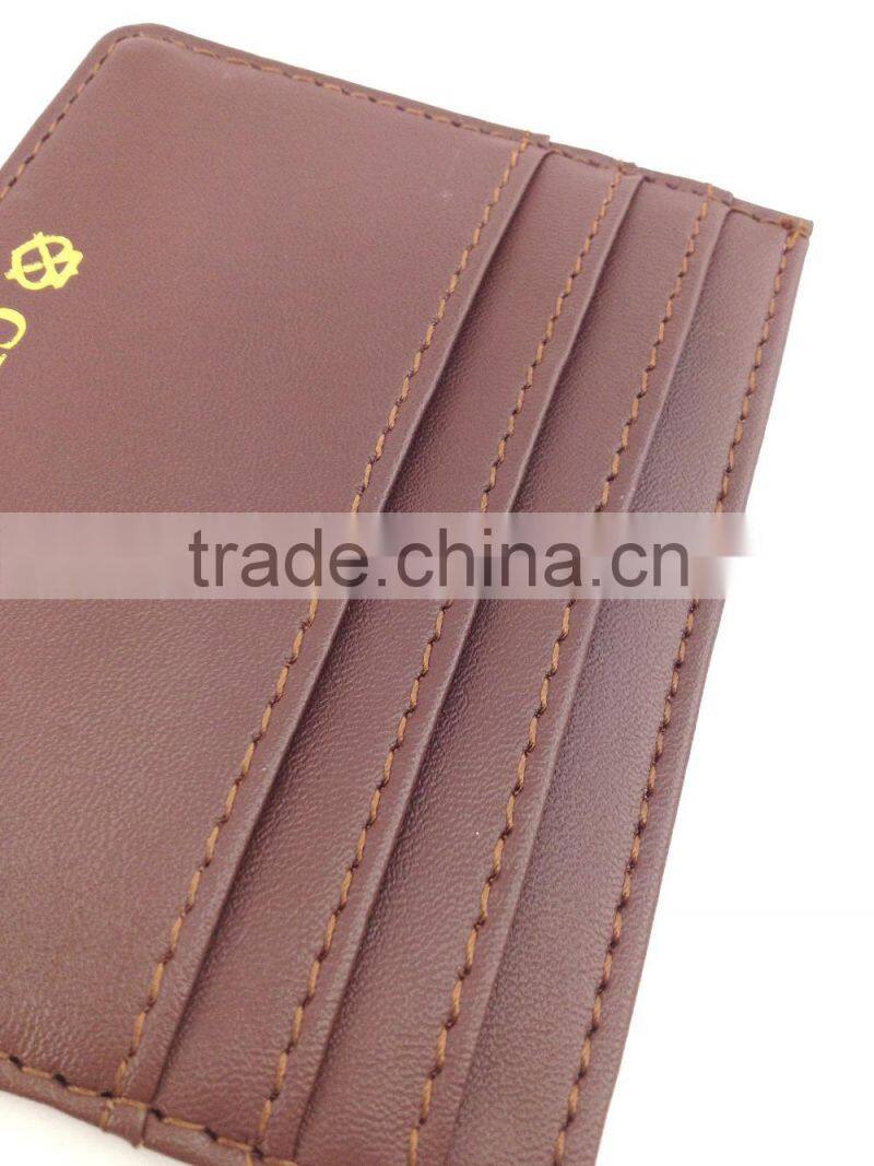 Slim leather PU PVC gift name business card holder