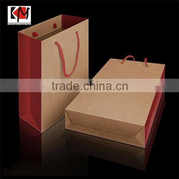Wholesale ornament kraft paper gift packaging box with ribbon