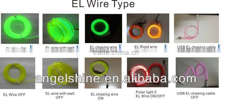 pure white el wire 2.3mm & 5mm diameter