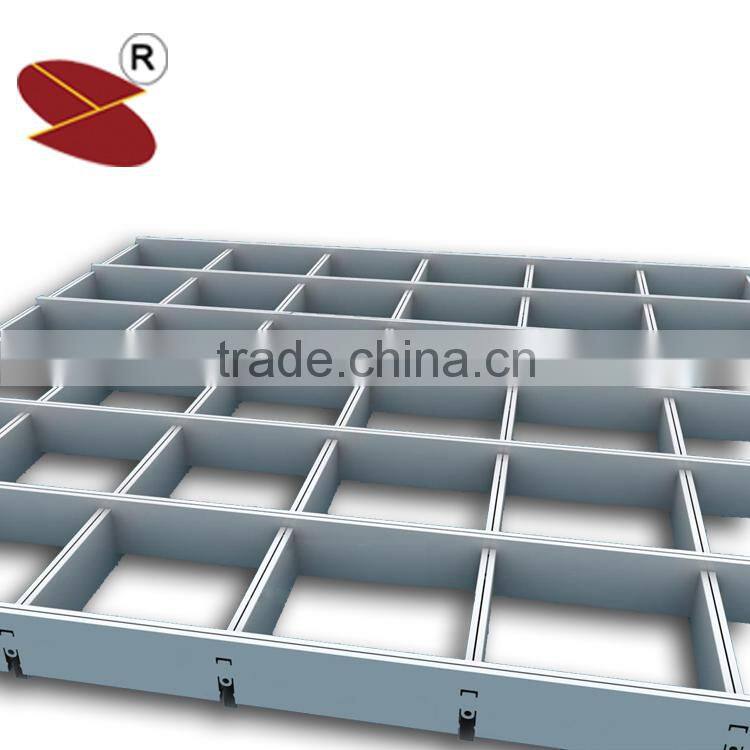 Washroom decorative metal of suspended grille panels