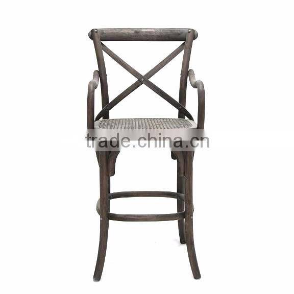 Country garden rattan chair bar parts metal foot stool