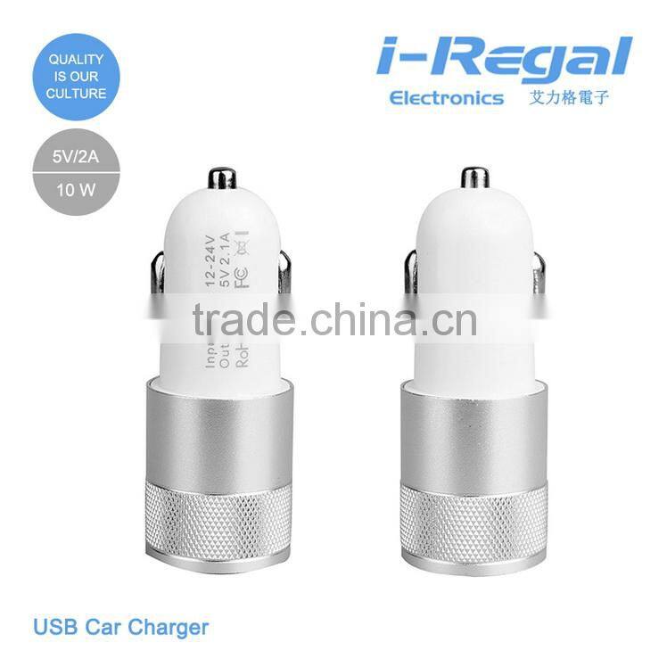 Multifunctional IRG-UW08 usb car charger 5v2.1a for cellphones