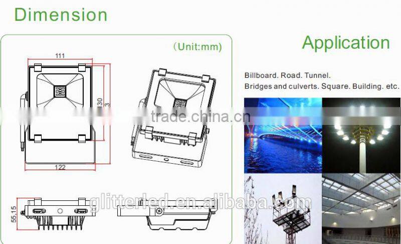 CB GS SAA C-Tick CE ROHS approved IP66 led flood lamp 10w with 5 Years Warranty