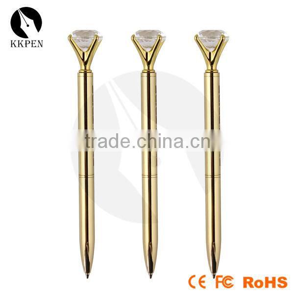 Gift Customized logo Promotional crystal ball pen with crystal on top
