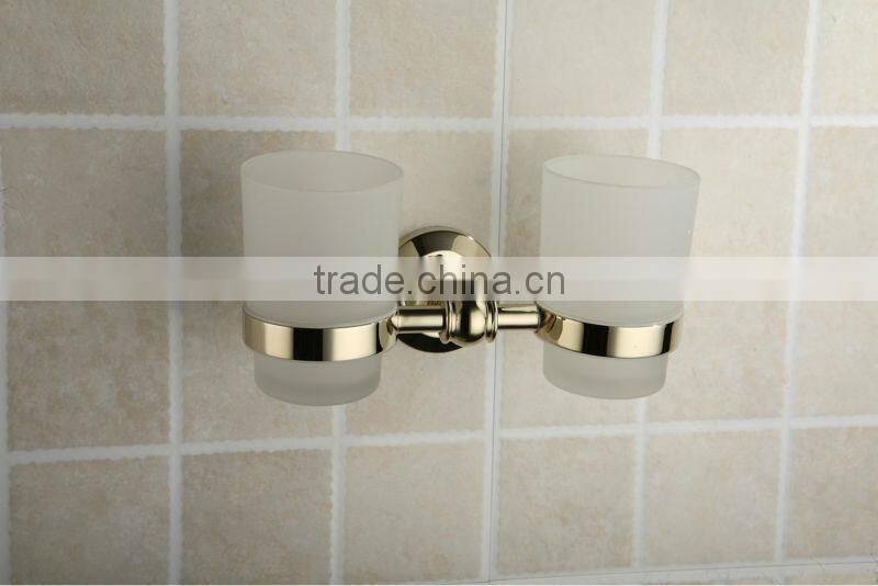 2014 Paris Design Glass One Cup Golden Tumbler Holder for Bathroom Collections