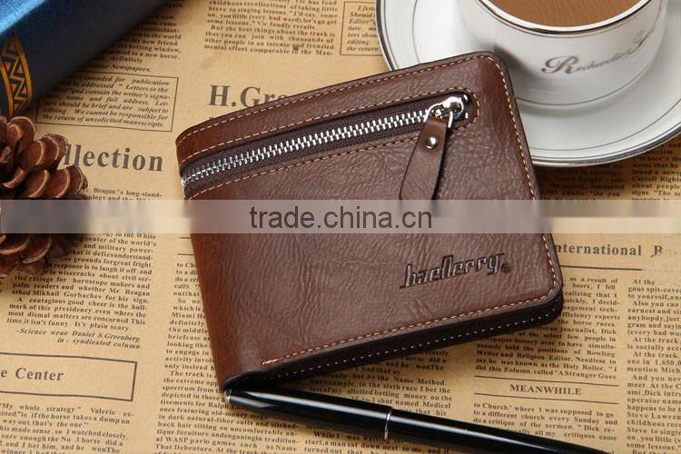High quality leather business with coin purse card holder baellerry men wallet