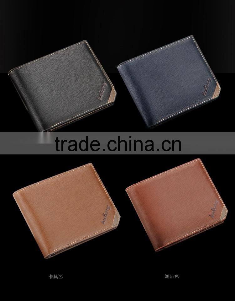 Baellery Men Business PU leather wallet for young billfold